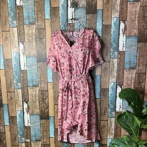 Balenciaga Pink Floral High Low Dress